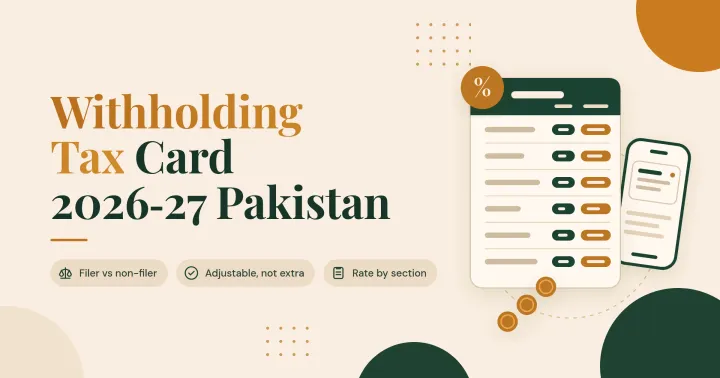 Withholding Tax Card 2026-27 Pakistan: The Rates That Actually Come Out of Your Money